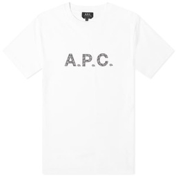 A.P.C. James Paisley Logo T-Shirt White & Black