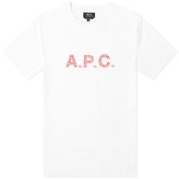 A.P.C. James Paisley Logo T-Shirt White & Red