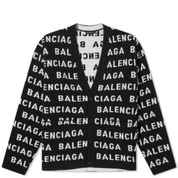 Balenciaga Repeat Logo Cardigan Black & White