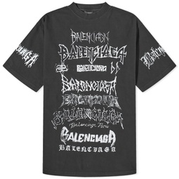 Balenciaga Metal Logo T-Shirt Faded Black & White