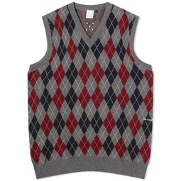 POP Trading Company Burlington Knitted Vest Charcoal & Multi