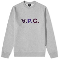A.P.C. Vpc Multicolour Logo Crew Sweat Heathered Grey & Violet