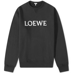 Loewe Embroidered Crew Sweat Black