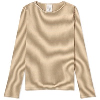 Nudie Jeans Co Striped Rib Top Brown & Off White