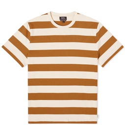 A.P.C. Thibaut Stripe T-Shirt Noisette & White