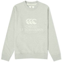 Checks Downtown x Canterbury Logo Crew Sweat Grey Marl