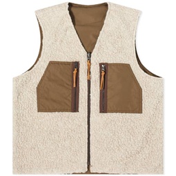 Cafe Mountain Reversible Mountain Fleece Vest Natural & Moss