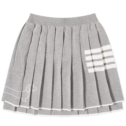 Thom Browne Hector Pleated 4 Bar Mini Skirt Light Grey