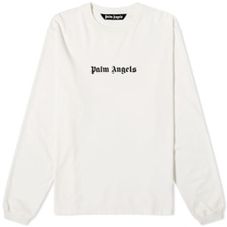 Palm Angels Logo Long Sleeve T-Shirt Off White