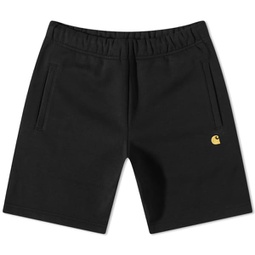 Carhartt WIP Chase Sweat Shorts Black & Gold