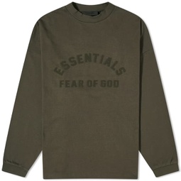 Fear of God ESSENTIALS Spring Long Sleeve Printed T-Shirt Ink