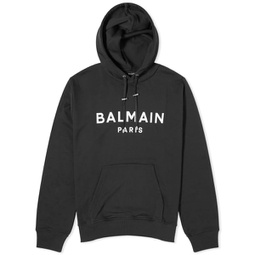 Balmain Paris Logo Hoodie Black & White