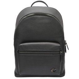 Coach Charter Backpack Black Pebble Leather