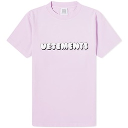 VETEMENTS Bubble Gum Logo Fitted T-Shirt Bubble Gum Pink