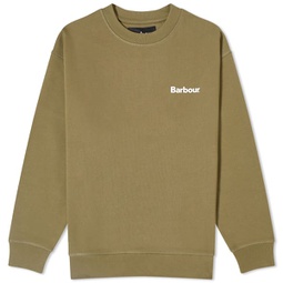 Barbour OS Nicholas Crew Sweatshirt Mid Olive