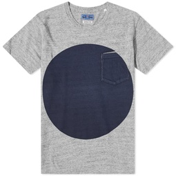 Blue Blue Japan Big Circle Slub T-Shirt Cool Grey