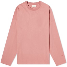 Adanola Washed Long Sleeve Boxy T-Shirt Dark Pink