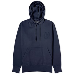 Norse Projects Arne Relaxed N Logo Hoodie Dark Navy