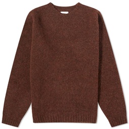 Norse Projects Birnir Brushed Lambswool Crew Jumper Rust Brown