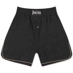 Palm Angels Linen Boxer Shorts Black