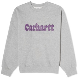 Carhartt WIP Bubbles Logo Sweat Grey Heather & Cassis