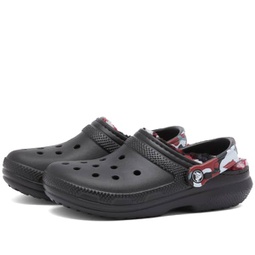 Crocs Classic Lined Camo Clog Black & Red