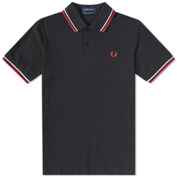 Fred Perry Original Twin Tipped Polo Black, White & Red