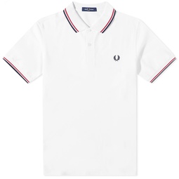 Fred Perry Twin Tipped Polo White, Red & Navy