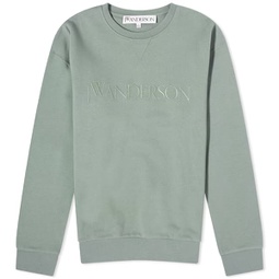 JW Anderson Logo Embroidery Crew Sweat Green