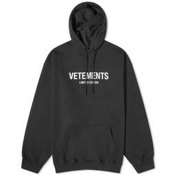 VETEMENTS Limited Edition Logo Hoodie Black & White