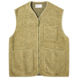 Universal Works Wool Fleece Zip Gilet - END. Exclusive Light Olive