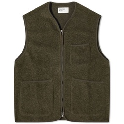 Universal Works Wool Fleece Zip Gilet - END. Exclusive Olive