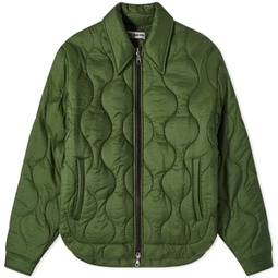 Cole Buxton Quilted Ripstop Overshirt Dark Green