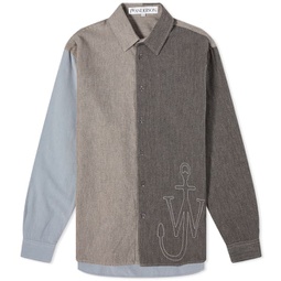 JW Anderson Anchor Classic Fit Patchwork Shirt Grey & Multi