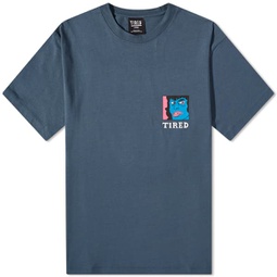 Tired Skateboards Thumb Down T-Shirt Orion Blue