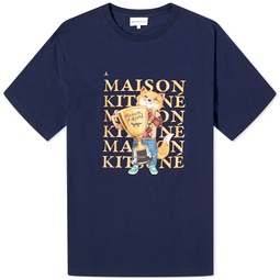 Maison Kitsune Fox Champion Regular T-Shirt Navy