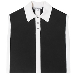 JW Anderson Layered Contrast Polo Vest Top Black