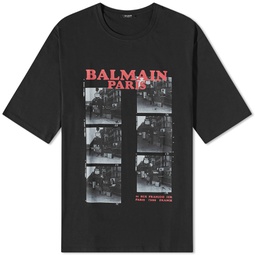 Balmain 44 Oversized T-Shirt Black & Red