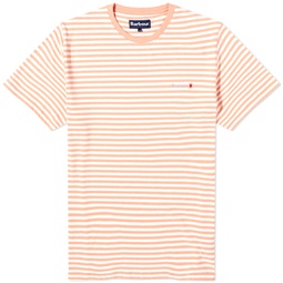 Barbour Bilting Stripe T-Shirt Faded Orange