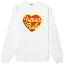 Human Made Long Sleeve Large Heart T-Shirt White
