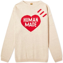 Human Made Heart Knit Sweater Beige