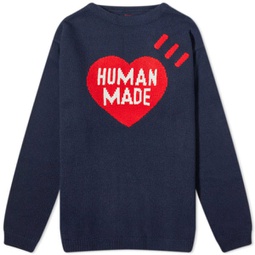 Human Made Heart Knit Sweater Navy