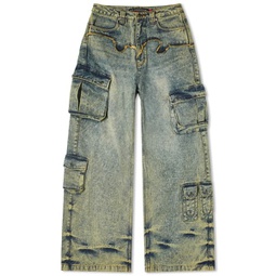 Andersson Bell Simiz Denim Cargo-Jeans Coated Yellow