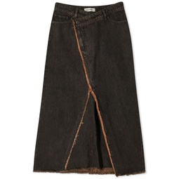 Wood Wood Vanja Denim Wrap Skirt Burnt Orange Wash