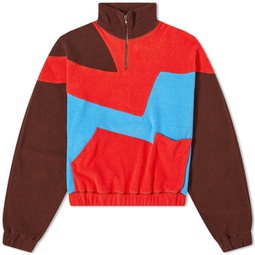 Members of the Rage Fleece Pullover Jumper Brown & Infrared & Turquoise