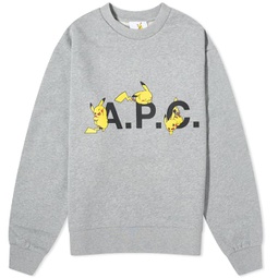 A.P.C. Pokemon Pikachu Sweatshirt Heathered Light Grey