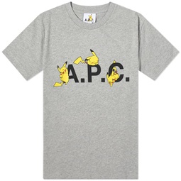 A.P.C. Pokemon Pikachu T-Shirt Plb Heathered Light Grey