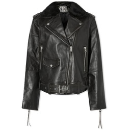 Nudie Jeans Co Greta Biker Leather Jacket Black