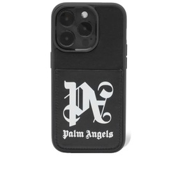 Palm Angels Monogram 14 Pro iPhone Case Black
