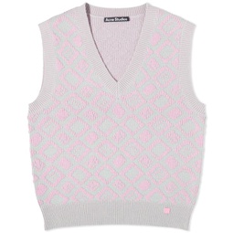 Acne Studios Konny Tiles Face Sleeveless Knit Bubble Pink & Spring Green